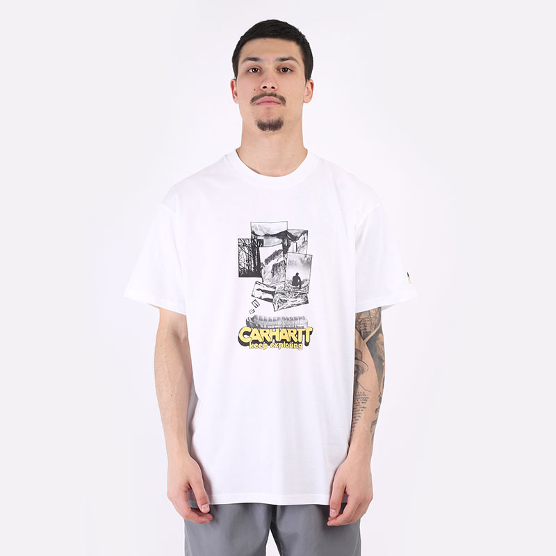 мужская белая футболка Carhartt WIP S/S Exped T-Shirt I029627-white - цена, описание, фото 3